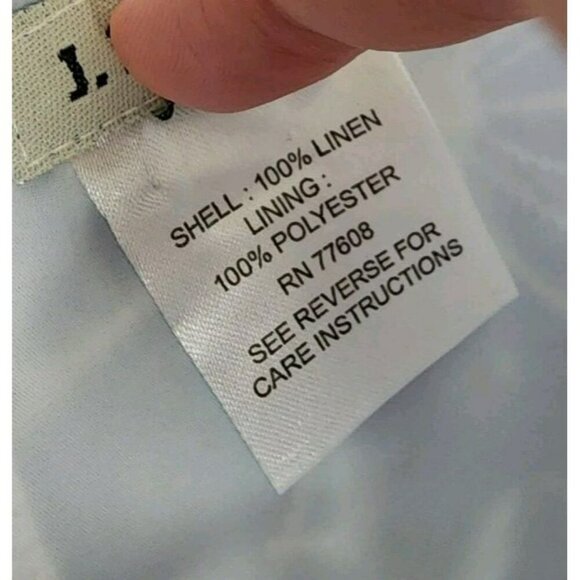 J. Peterman Dress Sheath Ice Blue 100% Linen Cutout Lace Floral Size 10 - Picture 4 of 6